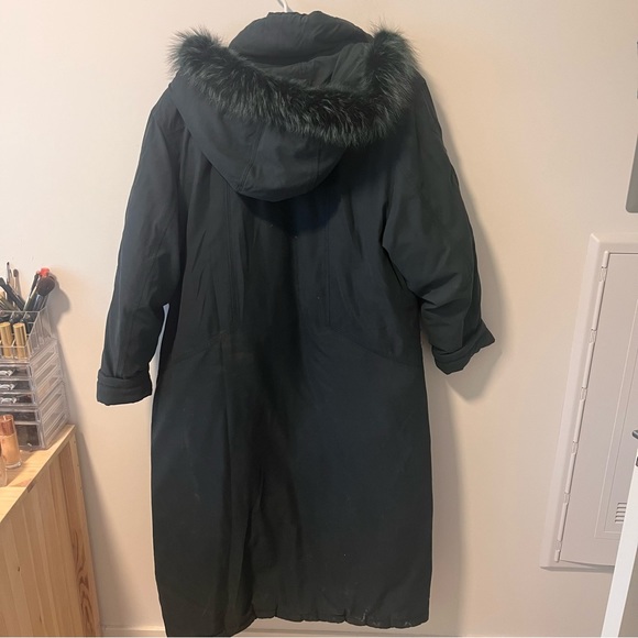 Goose Down Dark Green Full Length Winter Coat - Picture 7 of 8